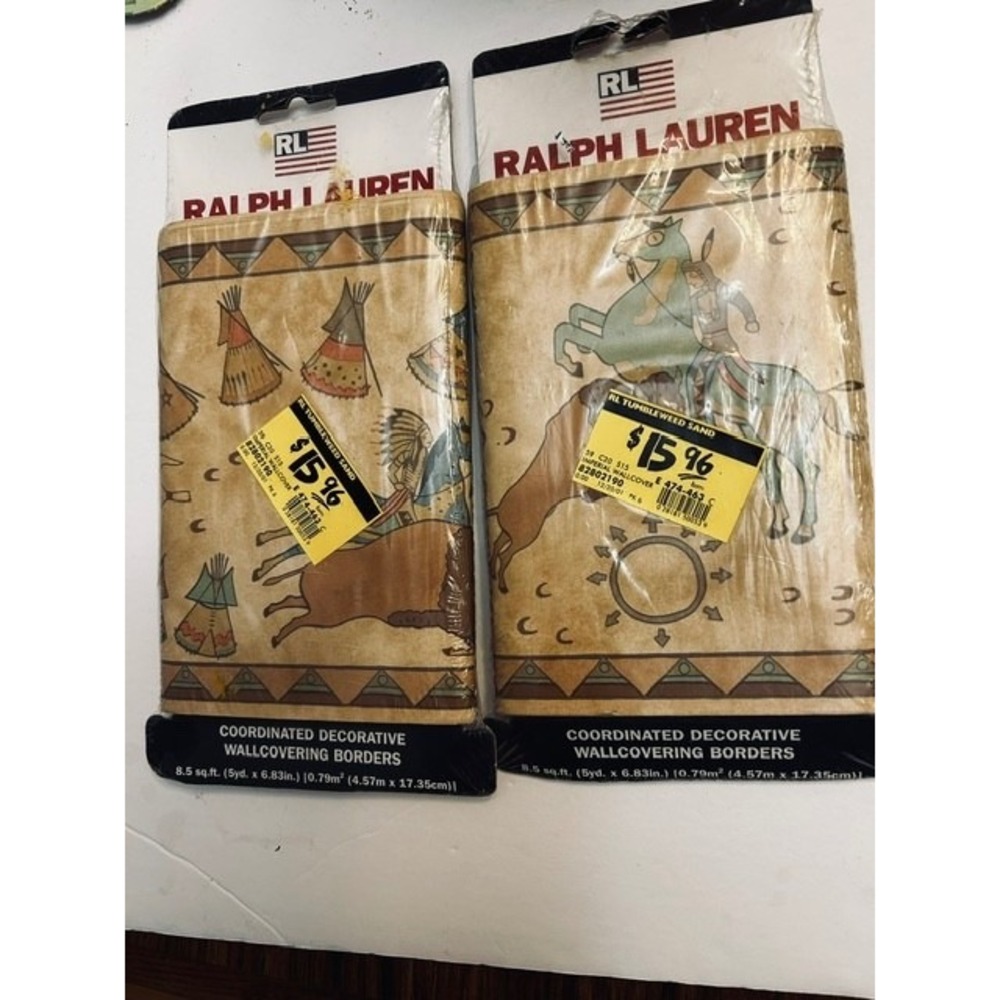 2 Ralph Lauren Wallcovering Borders, 10 yards, NIP, American Indians